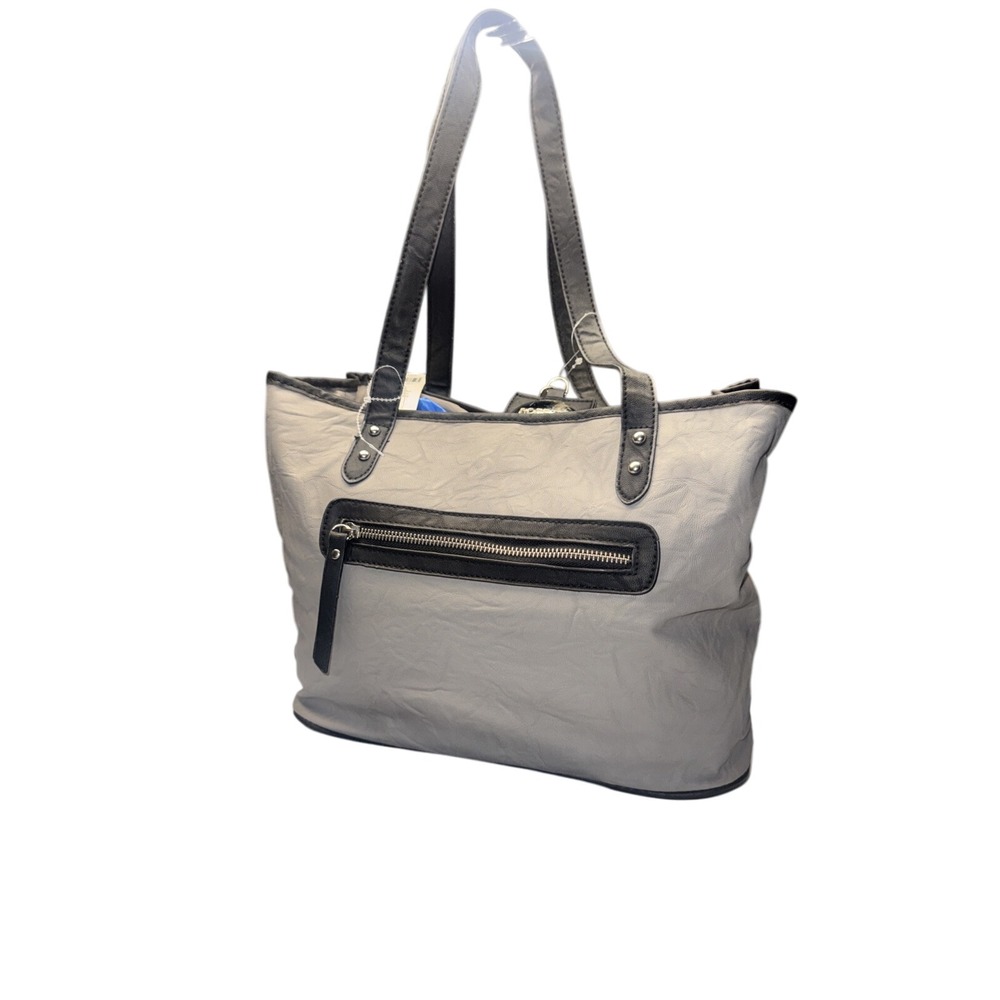 Rosetti Shoulder Bag Handbag 4‎ Pockets Purse Keychain Light Gray/Dark Gray